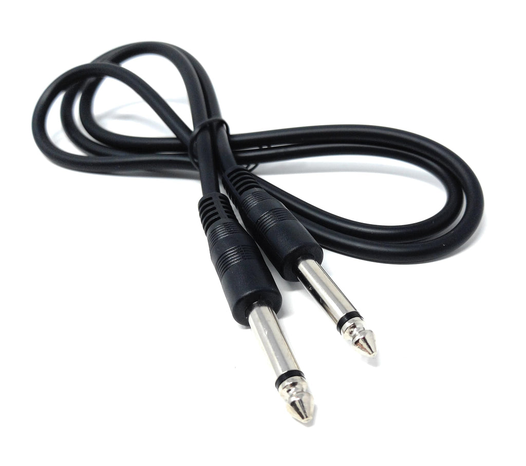 DRUT 6.35mm 1/4" TS Mono Jack to Jack Plug Lead for Guitar, Amplifiers, Music Instruments, Speakers, Microphone Cable