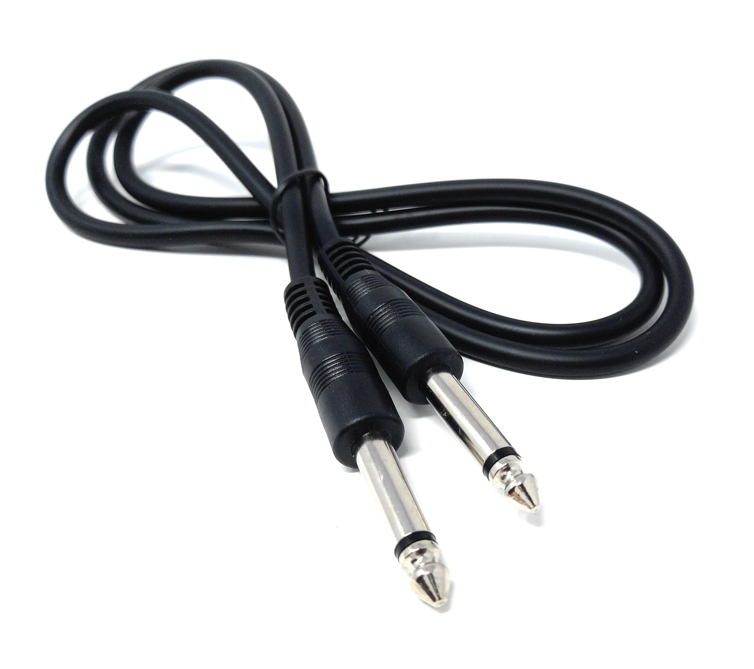 DRUT 6.35mm 1/4" TS Mono Jack to Jack Plug Lead for Guitar, Amplifiers, Music Instruments, Speakers, Microphone Cable