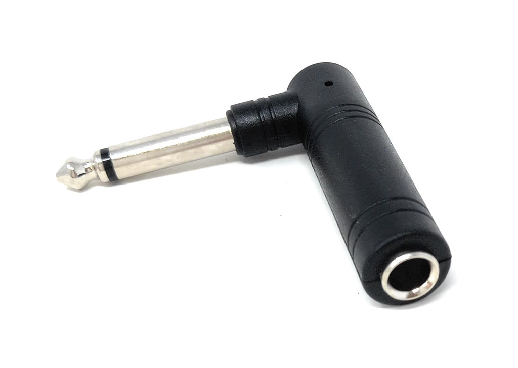 DRUT 1/4 Inch (6.35mm) Right Angle Mono TS Male to 1/4 Inch Mono Female Audio Adapter – L-Shaped Connector for Guitar, Mixer, Amplifier, and Speaker
