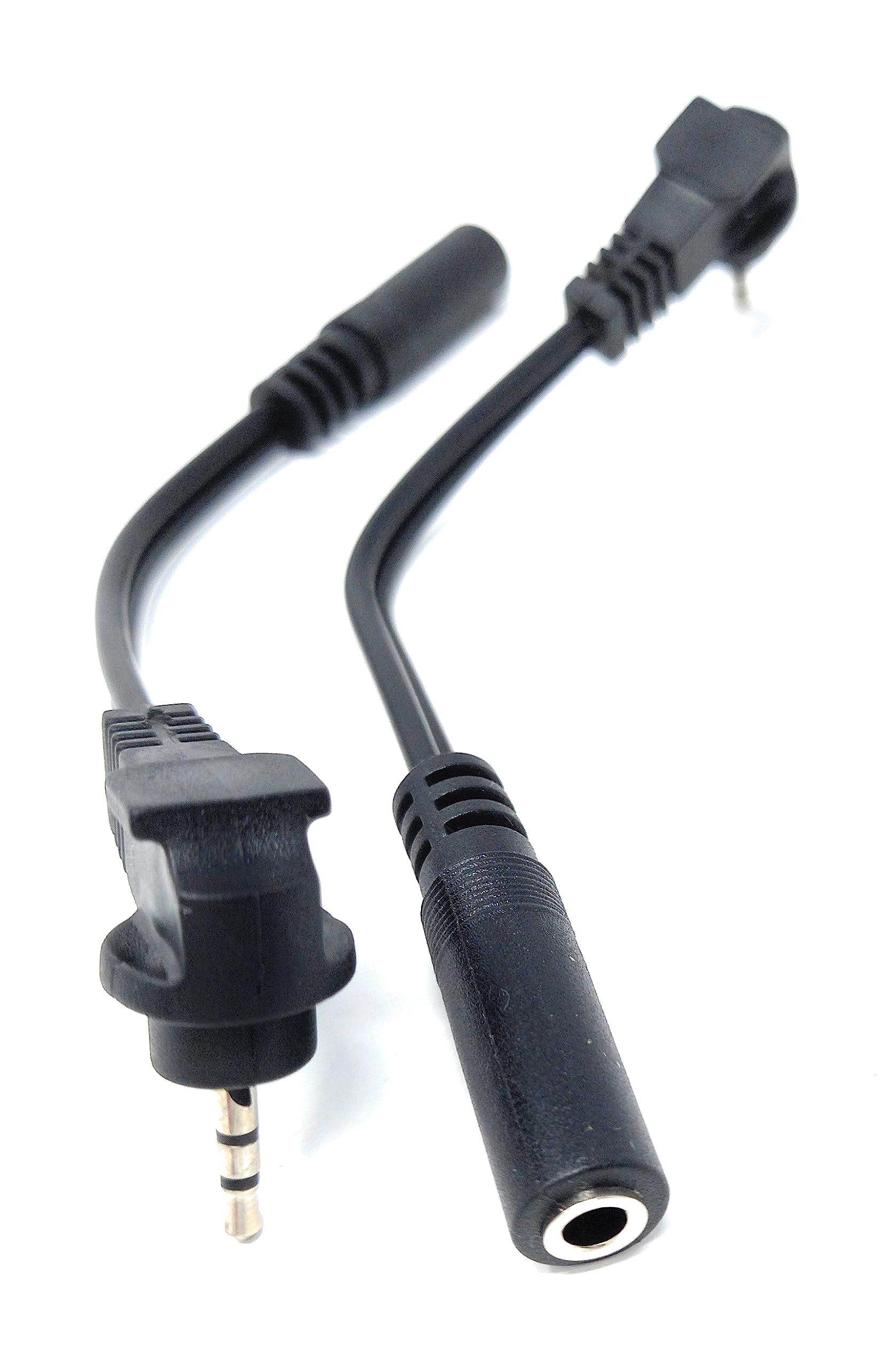 DRUT 10cm Right Angled 2.5mm Stereo Jack to 3.5mm Socket Adapter Cable Lead