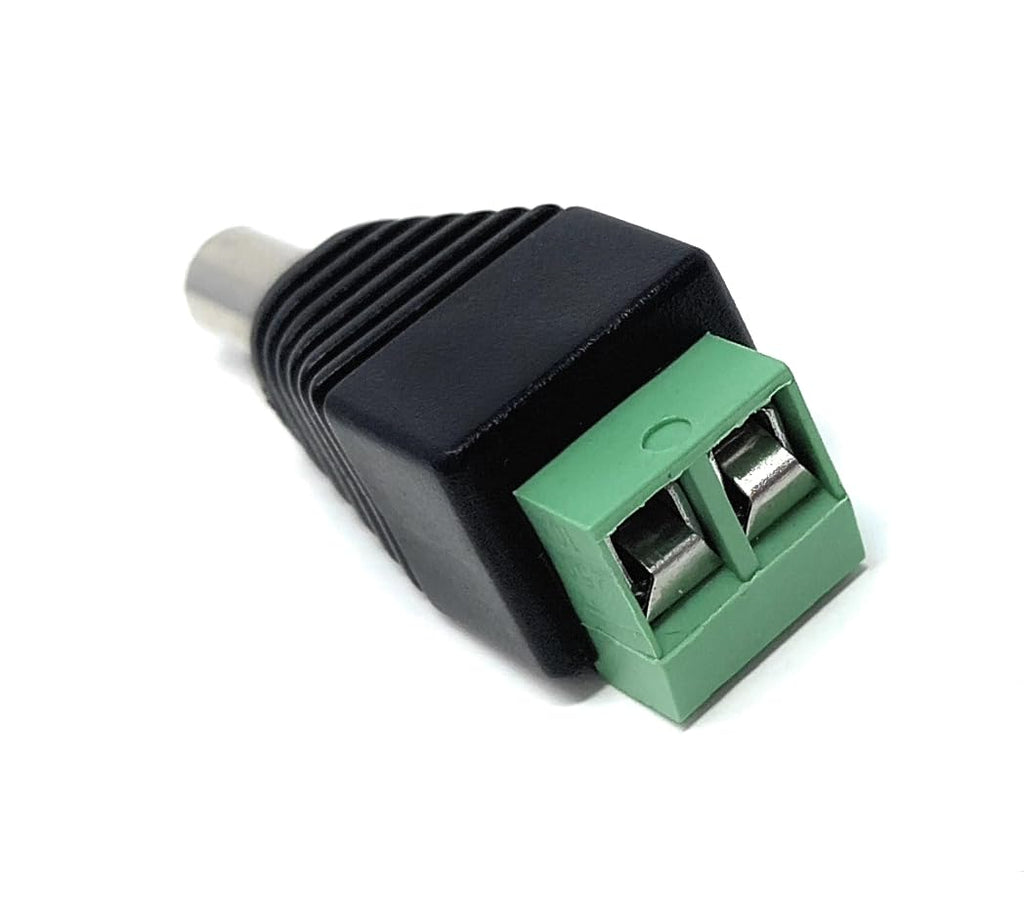 DRUT 5.5mm x 2.1mm DC Power Plug Male to Screw Terminals Adapter Compatible with CCTV Cameras, LED Lighting, Routers and Modems, Music Instruments