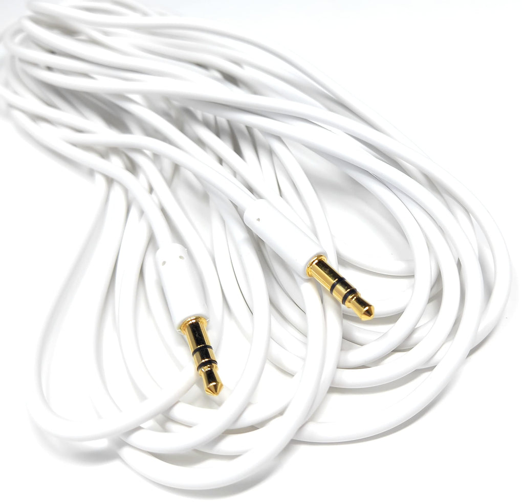 DRUT 3.5mm Stereo Audio Jack Plug to Plug, Male to Male AUX, Slim Flexible Lead Cable