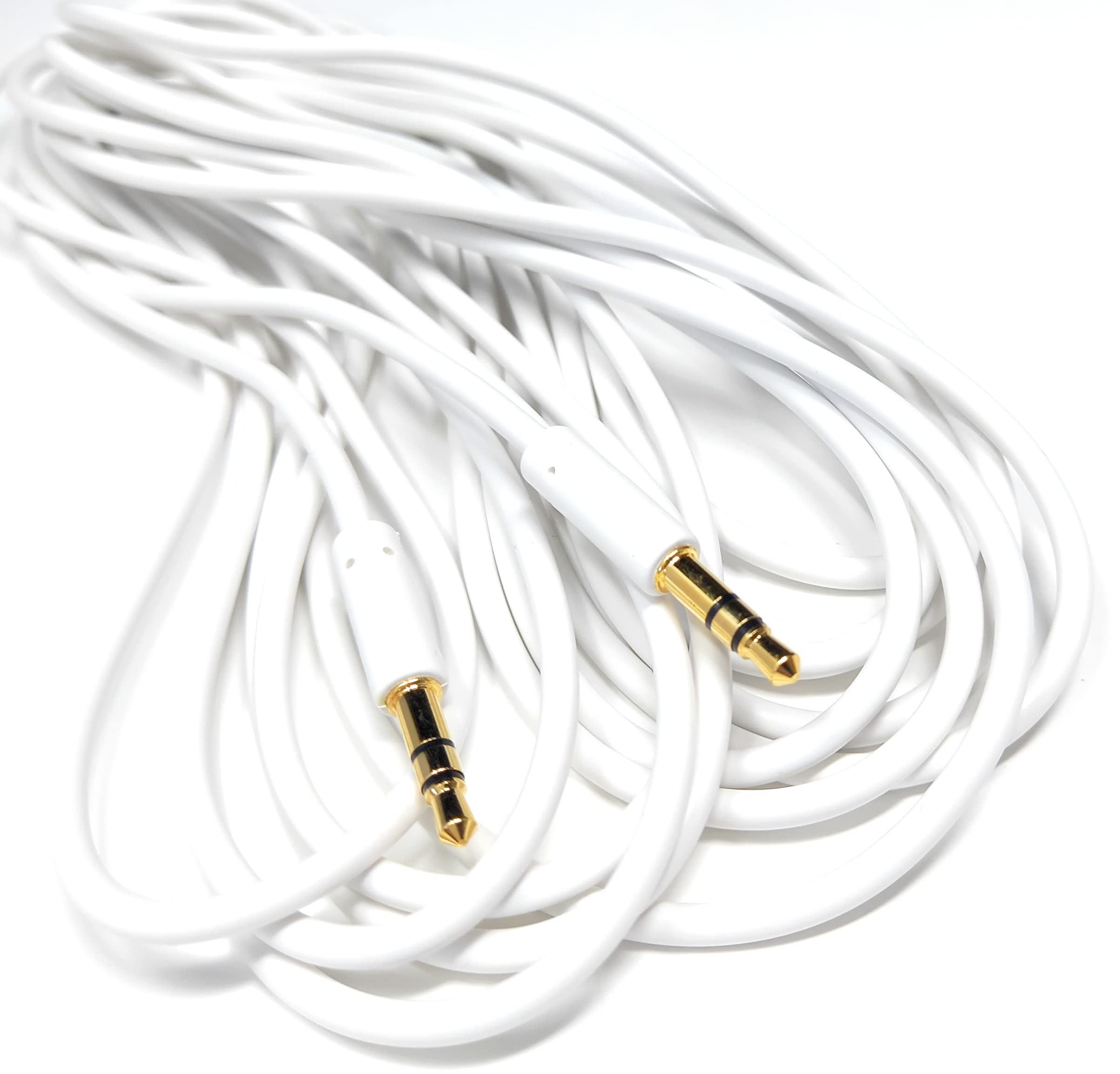 DRUT 3.5mm Stereo Audio Jack Plug to Plug, Male to Male AUX, Slim Flexible Lead Cable