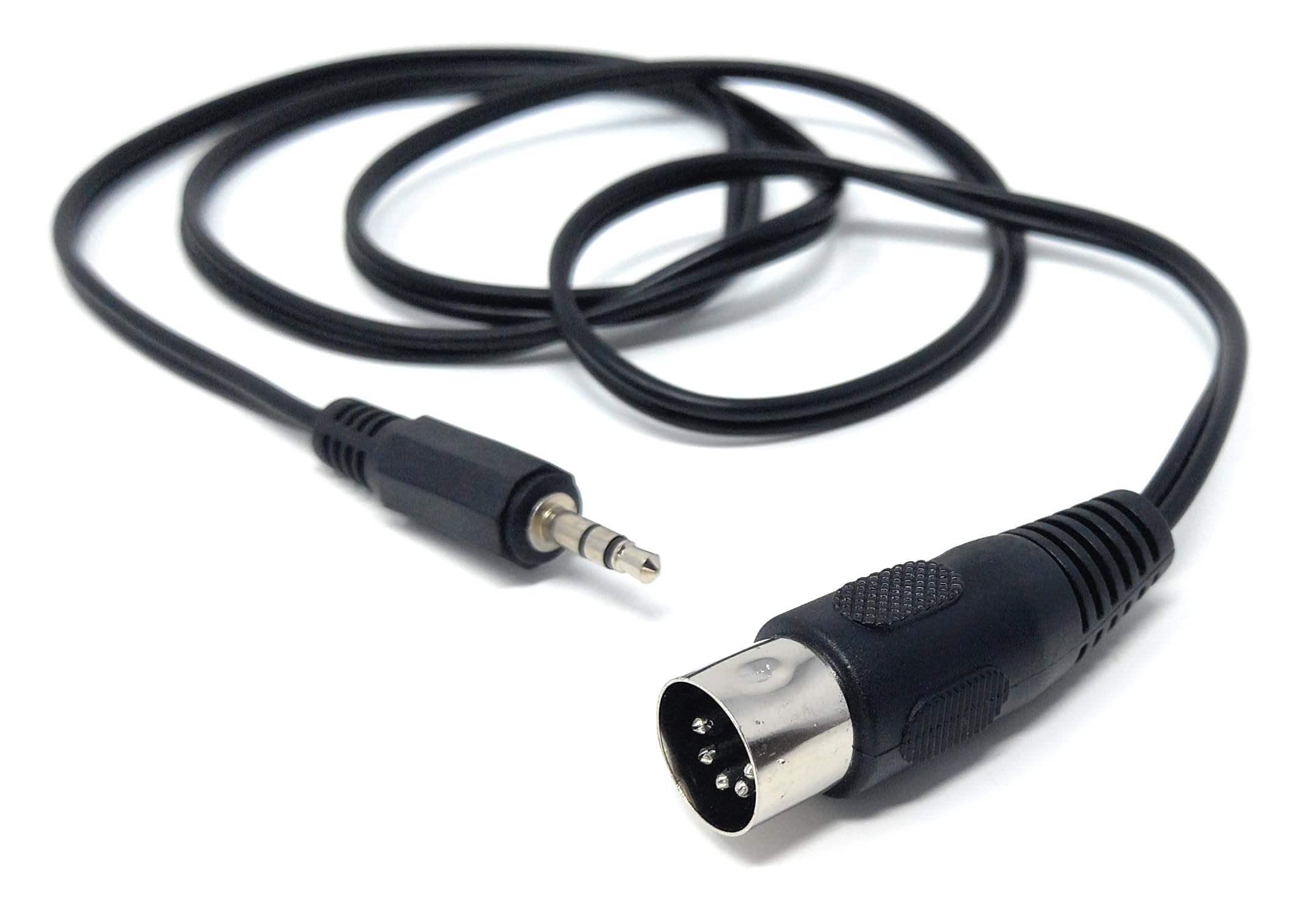 DRUT 3.5mm Stereo Jack Plug to 5 Pin Midi Din Male AUX Audio Cable, Midi Pins 2, 3, 5 are Connected
