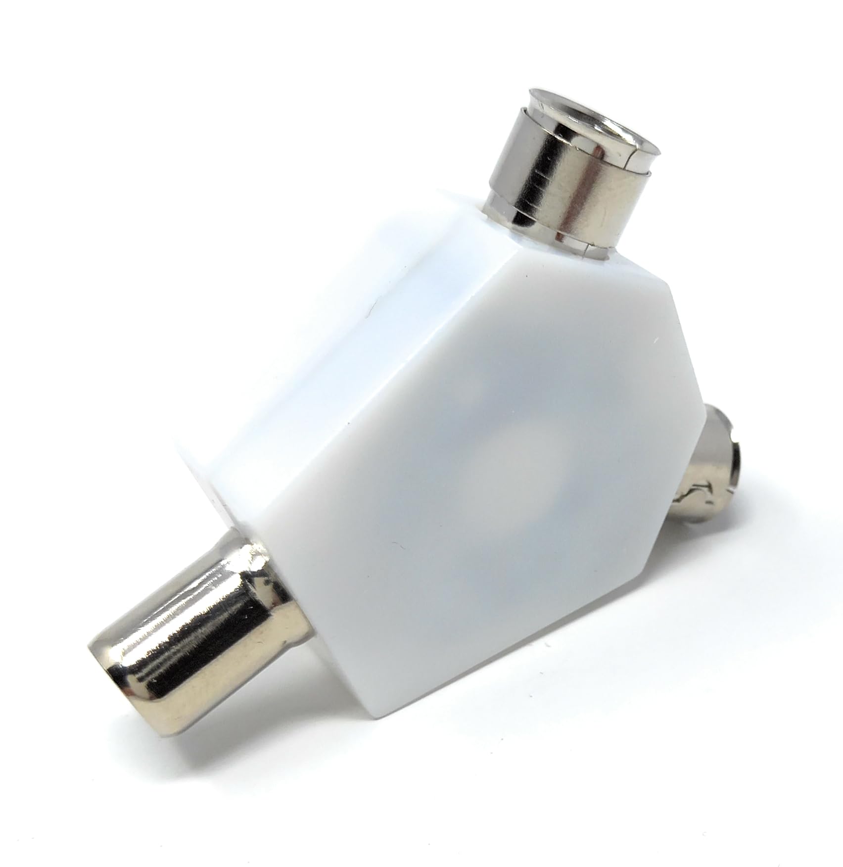 DRUT TV Aerial Antenna Coax Splitter 1 x IN Male to 2 x OUT Female Cable Adapter