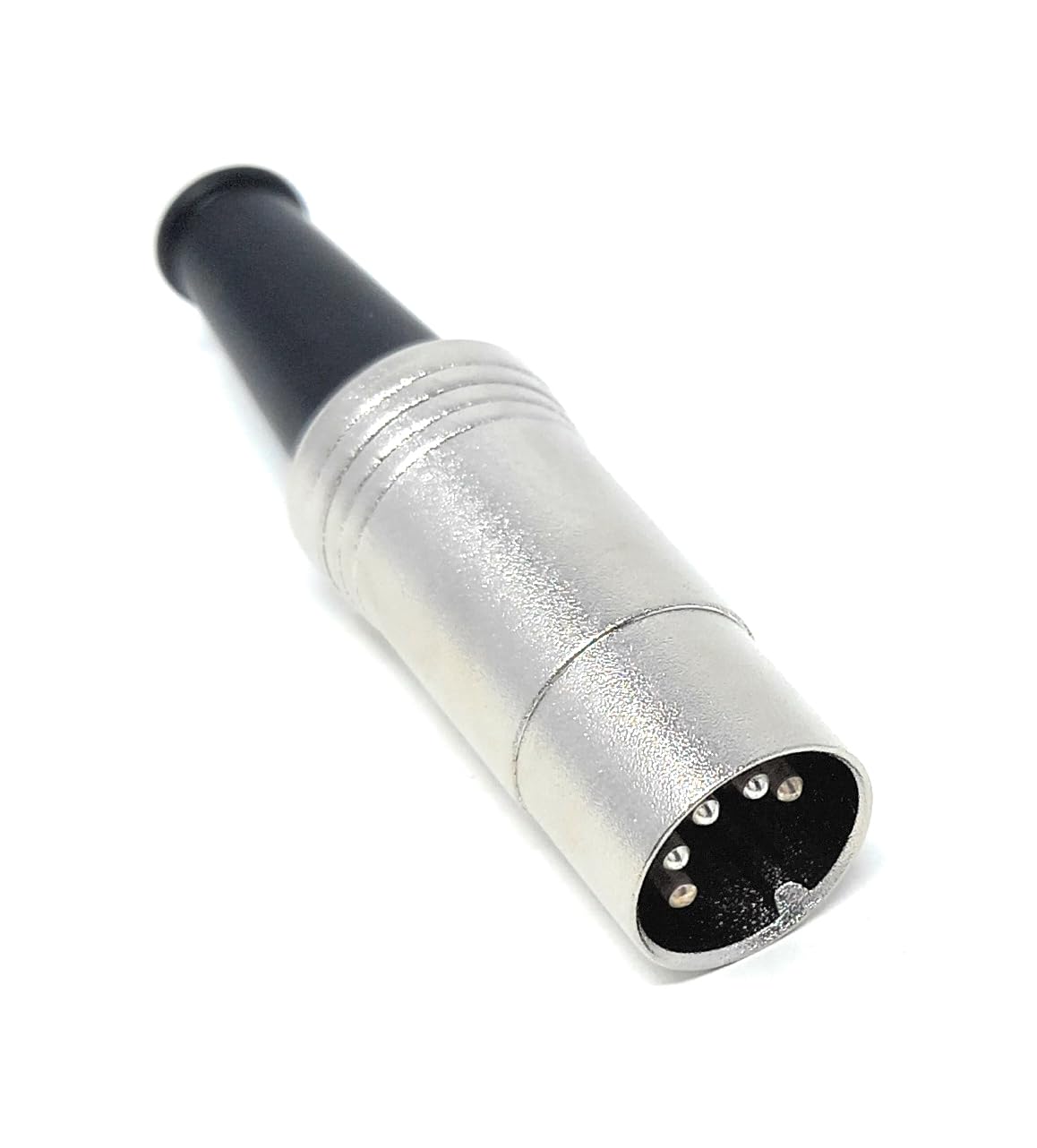 DRUT 5 Pin MIDI DIN Plug Audio Adapter Metal Body and Rubber Strain Relief, Solderable Connections