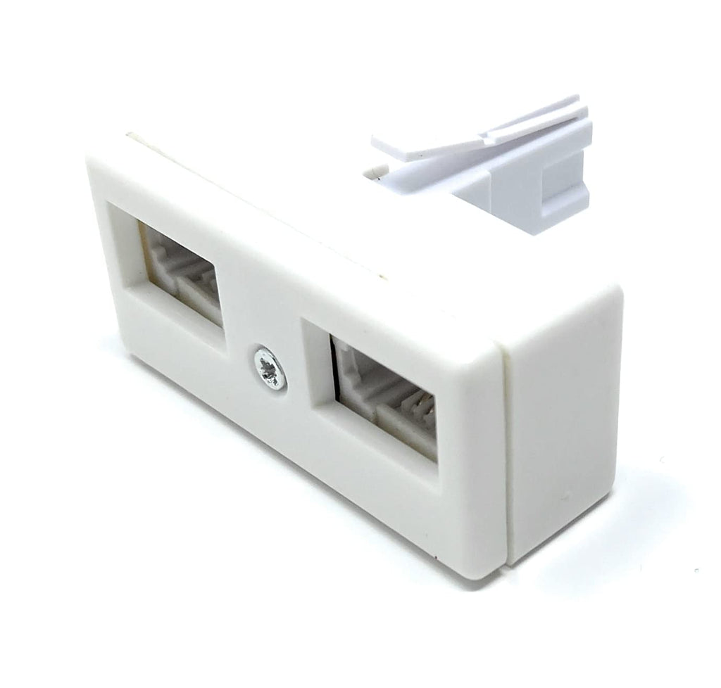 DRUT BT 1x BT Plug - 4x BT Sockets Telephone Splitter BT Phone Lines T Shaped Cable Adapter, White