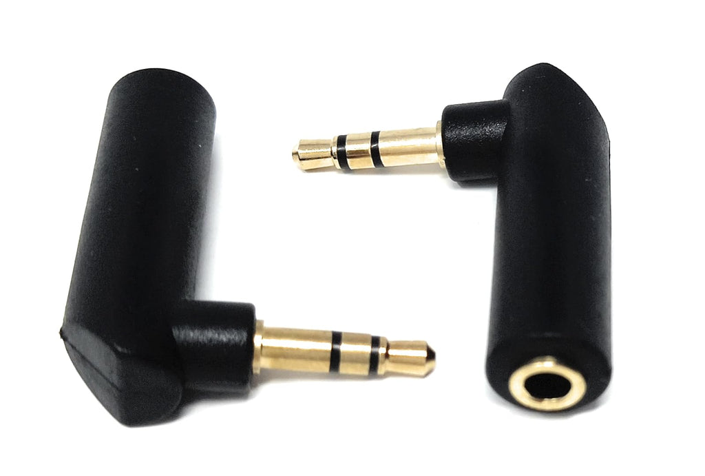 DRUT 3.5mm Stereo Jack to 3.5mm Jack Socket Right Angle AUX Cable Adapter