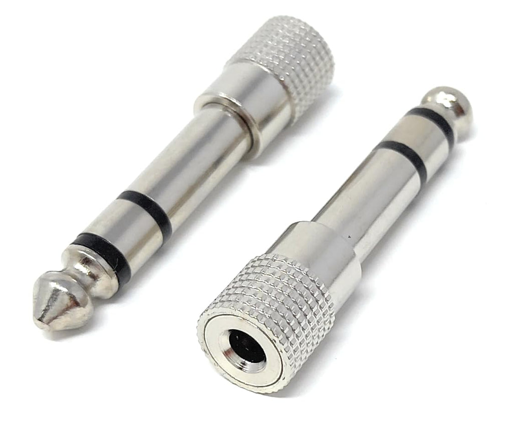 DRUT 6.35mm Stereo Male Plug to 3.5mm Stereo Jack Socket Adapter Compatible with Headphones, HI-FI Audio
