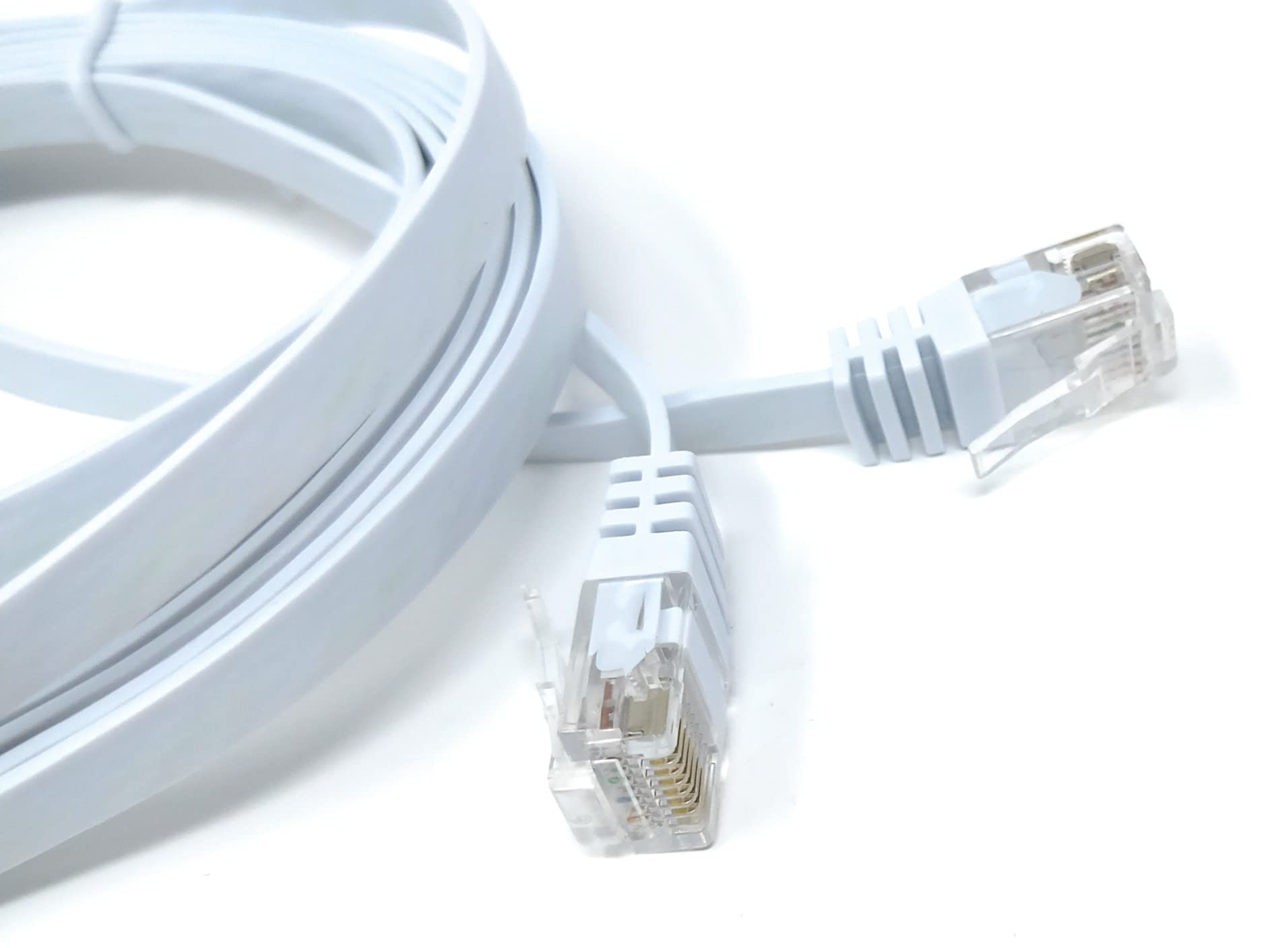 DRUT FLAT CAT6 RJ45 Ethernet LAN Patch Cable, Low Profile GIGABIT Full Copper 32AWG, Lead Allows Up to 1000Mbps Speed