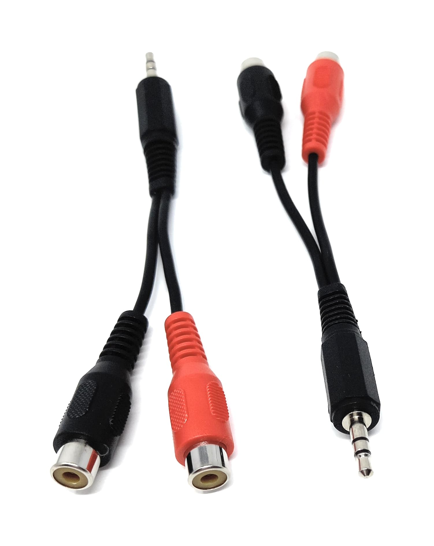 DRUT 15cm 3.5mm Stereo Jack Plug to Twin RCA Phono Sockets Audio Cable Adapter Splitter Lead
