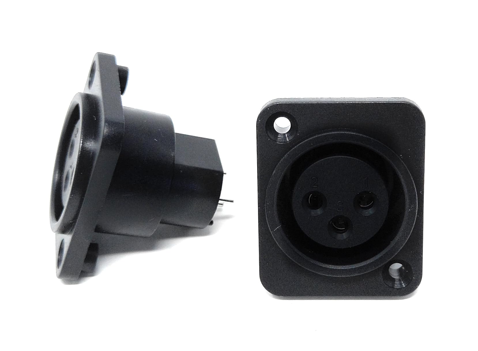 DRUT XLR 3 Pin Female Chassis Panel Mount Connector - D Series, Fits Standard D-Pattern Holes for Audio, Studio, PA Systems, Microphone, Music Instrument Cables