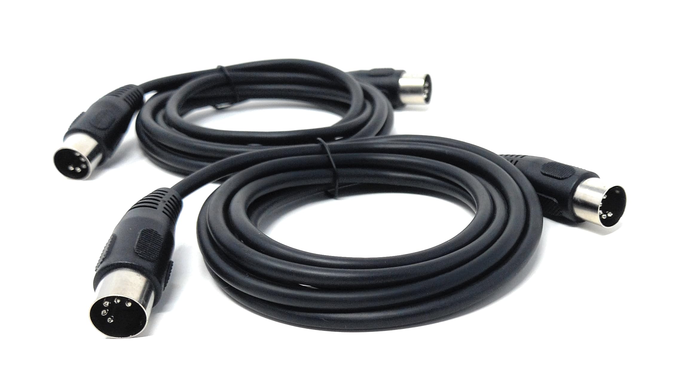 2-Pack 5-Pin DIN MIDI Cables – Male to Male MIDI Lead for Keyboards, Synthesizers, Drum Machines, Audio Interfaces, and Music Production Gear