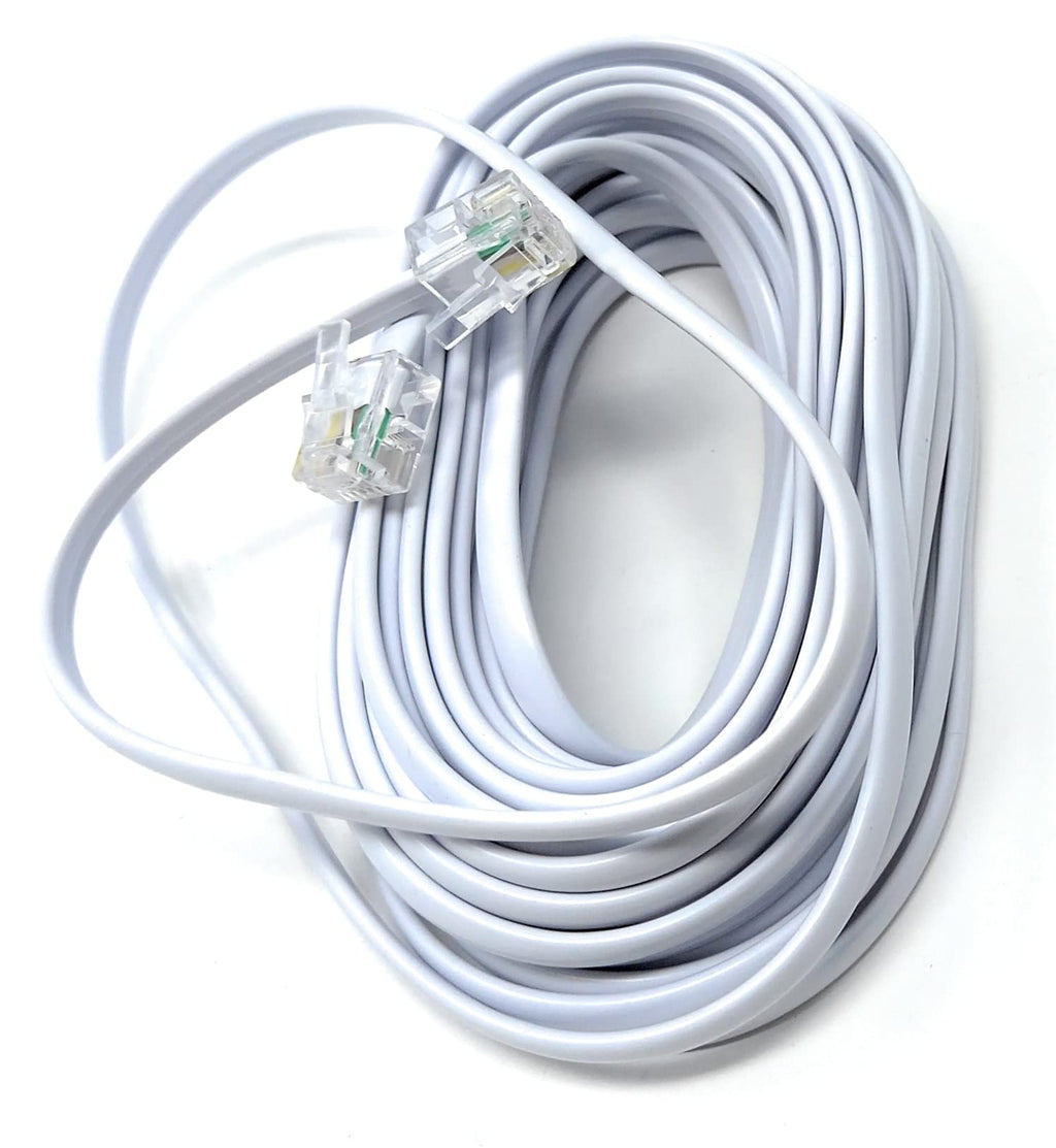 DRUT RJ11 to RJ11 Telephone Landline Cable ADSL (6P4C) Flat Lead High Speed BT Internet Broadband Male to Male Router, Modem, Phone Extension Wire