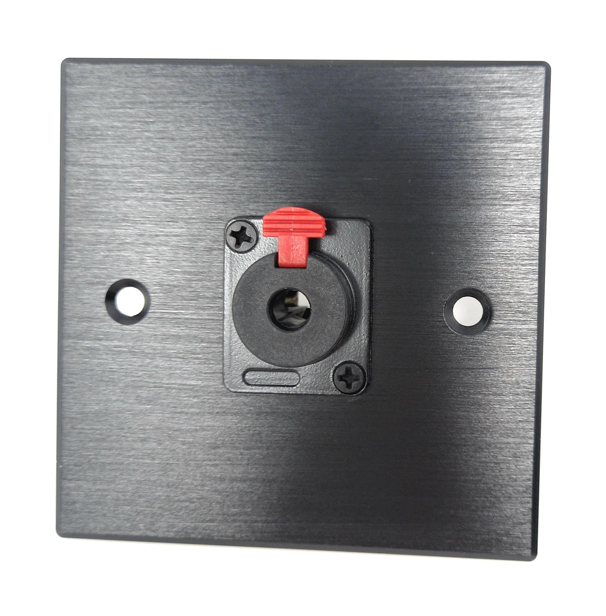 Brushed Aluminium Single 6.35mm Jack Socket D-Series Outlet Wall Faceplate – Durable Metal Plate with Screws Included
