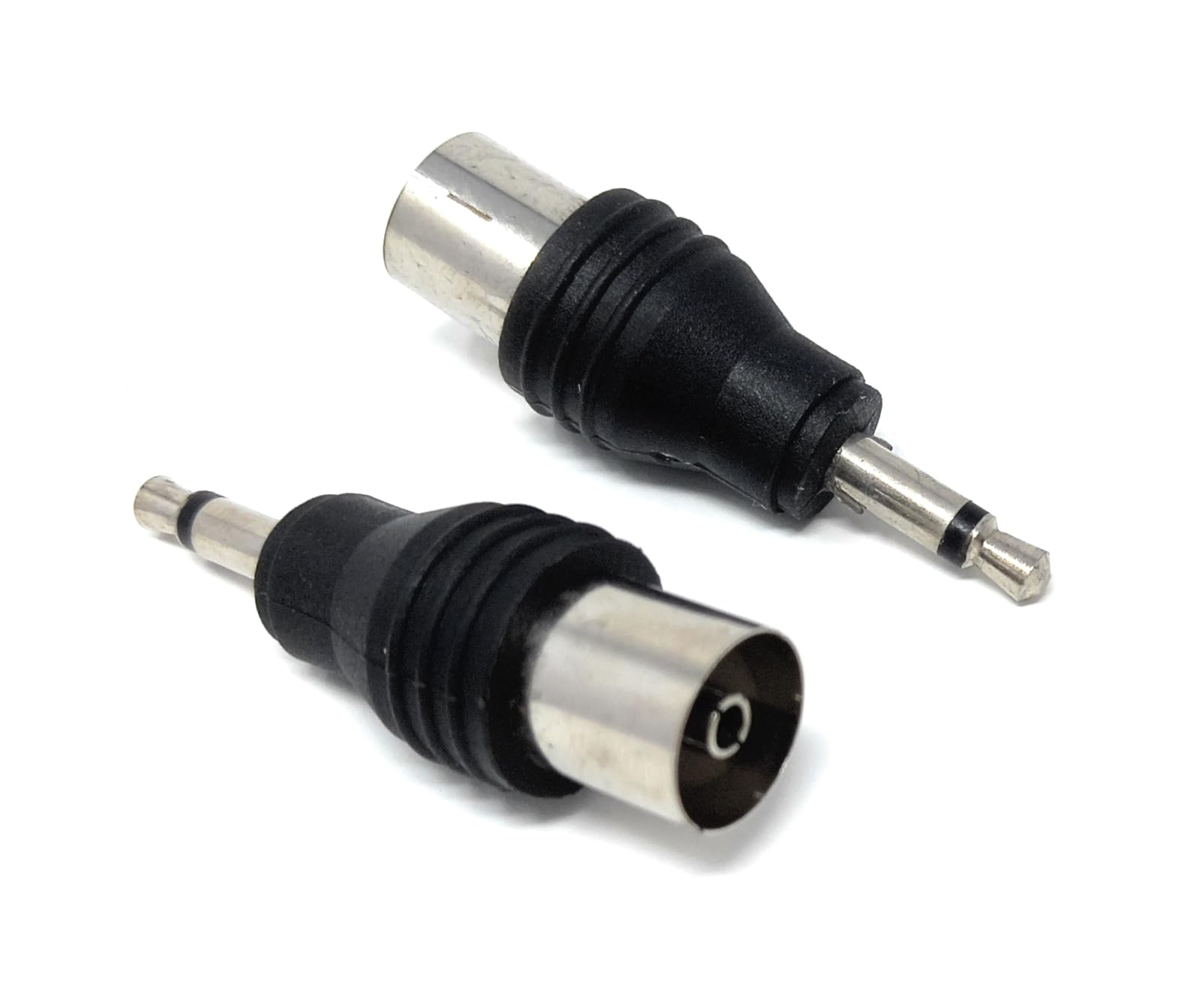 DRUT 3.5mm Mono Jack Plug to TV RF Push Type Female Coax Cable Socket Adapter
