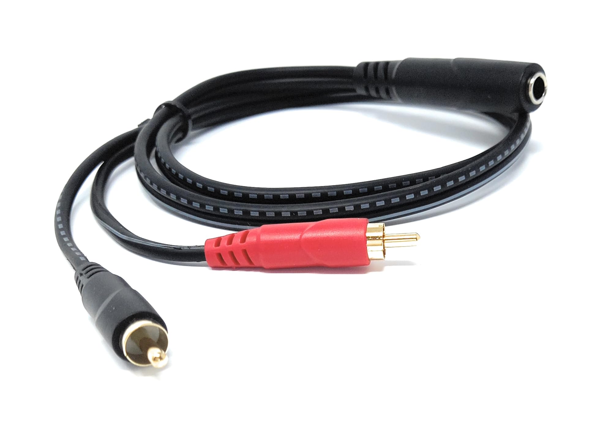 DRUT 6.35mm to 2 x RCA Splitter Cable, 6.35 TRS Female to Dual RCA Male Stereo Audio Lead for Music Instruments, Mixer (Gold Plated)