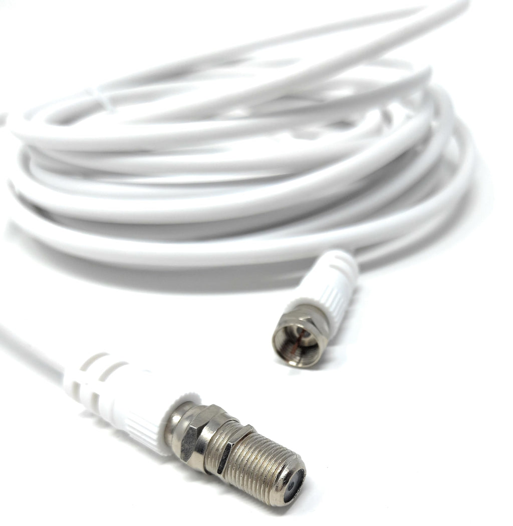 DRUT F-Type Connector TV RG6 Cable With (F-Type Female Coupler) Compatible With STB, Dish TV, Satellite, Antenna Coax Cable Lead
