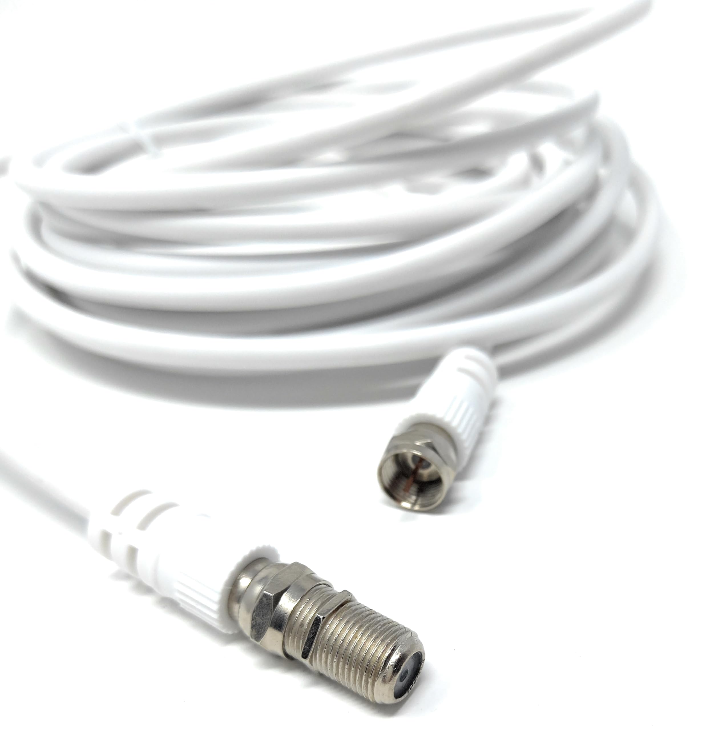 DRUT F-Type Connector TV RG6 Cable With (F-Type Female Coupler) Compatible With STB, Dish TV, Satellite, Antenna Coax Cable Lead