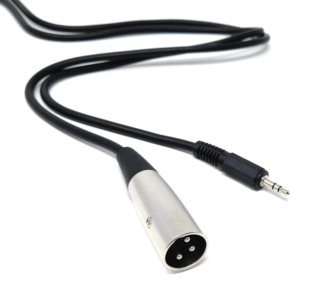 DRUT 3.5mm Stereo Jack to XLR Male Cable – 2m Audio Lead – PC, Laptop, MP3, Smartphone to Mixer, Speaker & Amplifier Connection Cord – Durable Stereo to XLR Adapter Wire
