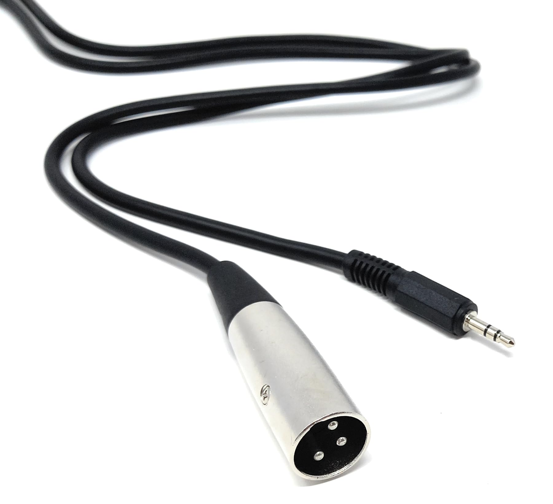 DRUT 3.5mm Stereo Jack to XLR Male Cable – 2m Audio Lead – PC, Laptop, MP3, Smartphone to Mixer, Speaker & Amplifier Connection Cord – Durable Stereo to XLR Adapter Wire