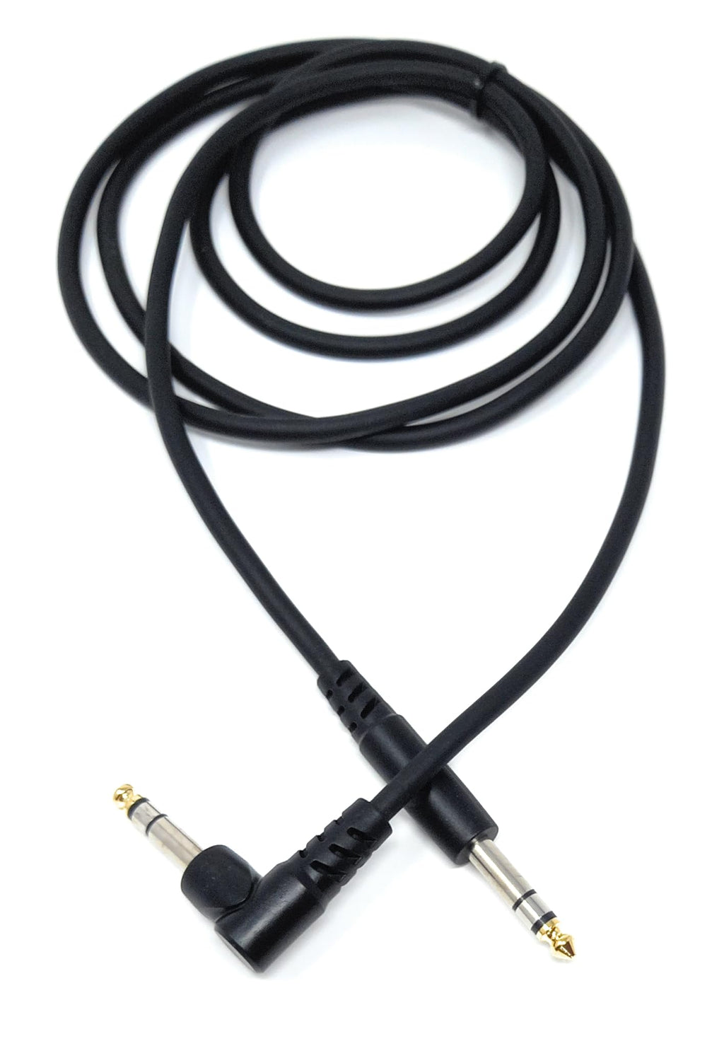 DRUT 6.35mm 1/4" Stereo TRS Male Jack to Right Angled Male Jack, Audio, Music Instrument, Flexible Cable Lead