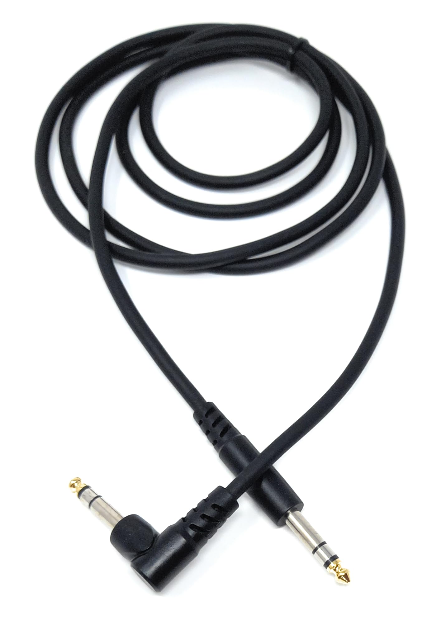 DRUT 6.35mm 1/4" Stereo TRS Male Jack to Right Angled Male Jack, Audio, Music Instrument, Flexible Cable Lead