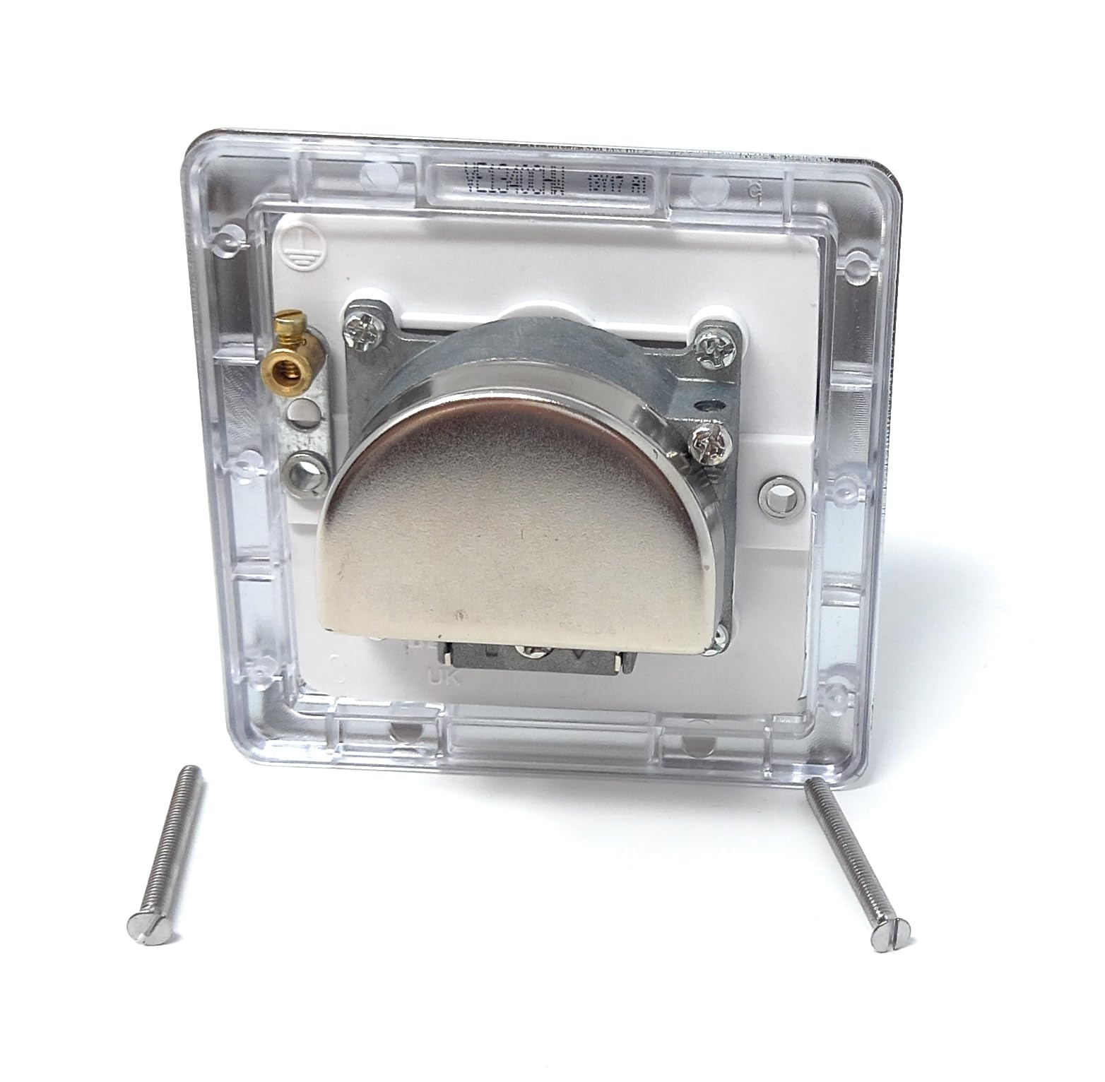 TV, DAB/FM, Satellite Socket Triplexer Outlet Cover Faceplate, Polished Chrome