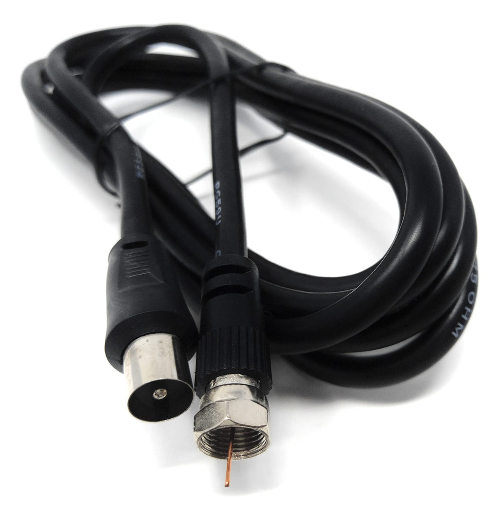 DRUT RF TV Aerial Male to F Type Connector Male Plug Coaxial Coax Cable, Lead, 75 Ohm, 3C-2V