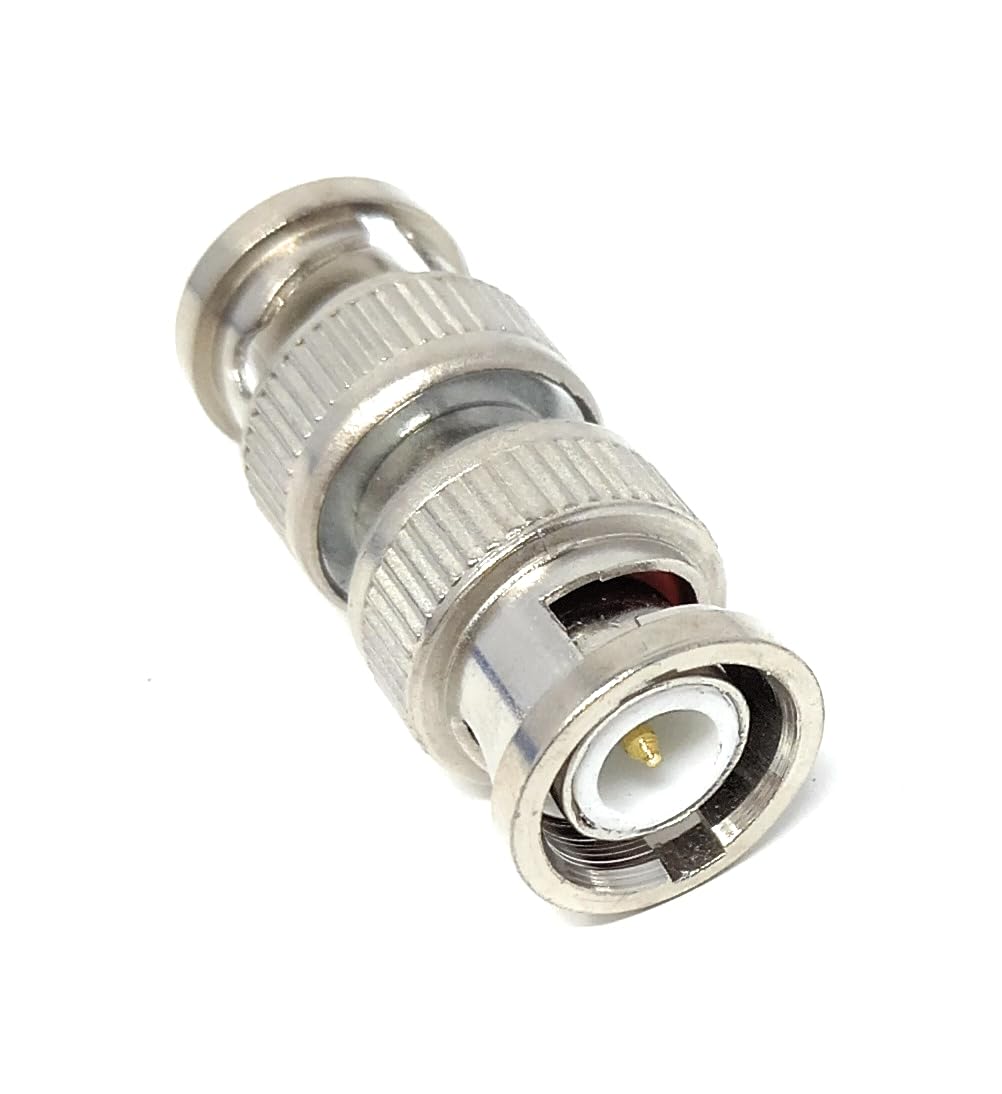 BNC Male to Male Coupler Adapter, Double-Sided Extension Socket, Signal-Safe Video Connector for CCTV Camera, DVR, Monitor, Coaxial Cable