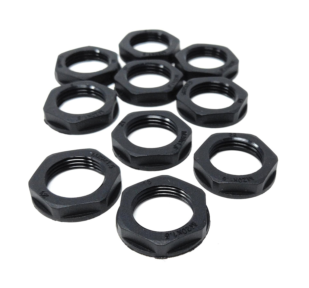 M20 20mm Nylon Locknut (Polyamide), Pack of 10 – Durable, Lightweight Fastening Solution