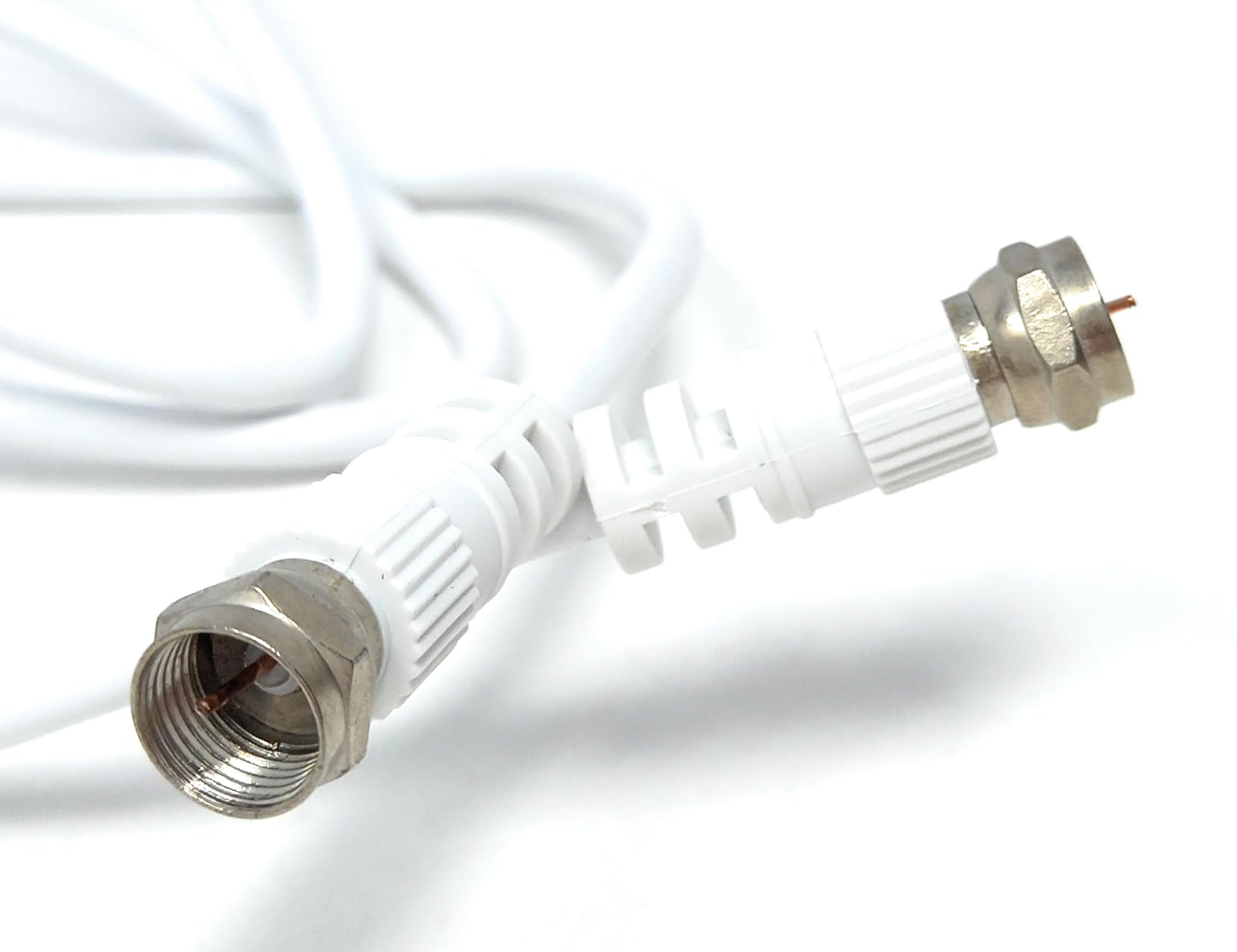 DRUT F-Type Male to Male Coax Coaxial Cable, Extension 75ohm Cord Wire Compatible with Satellite Dish, TV Antenna, Freeview TV, DVD, VCR, SKY HD, Virgin, BT