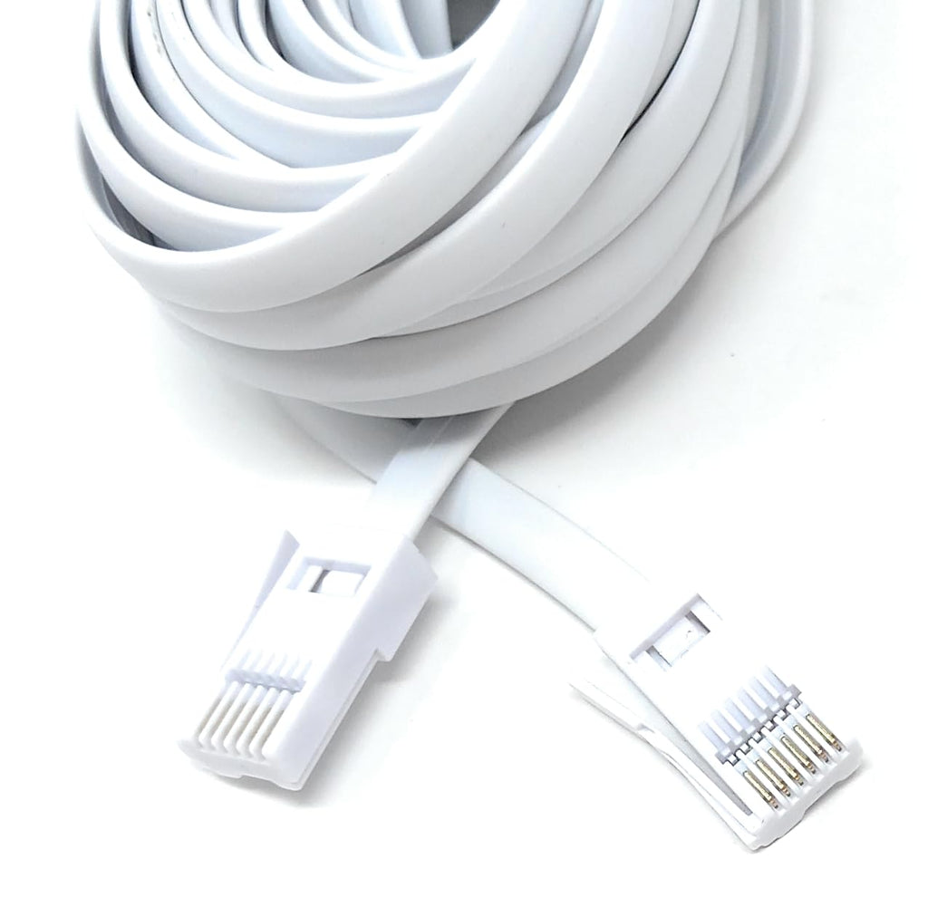 DRUT BT to BT 6 Wire (631A) Male to Male Plug Telephone Flat Cable Lead