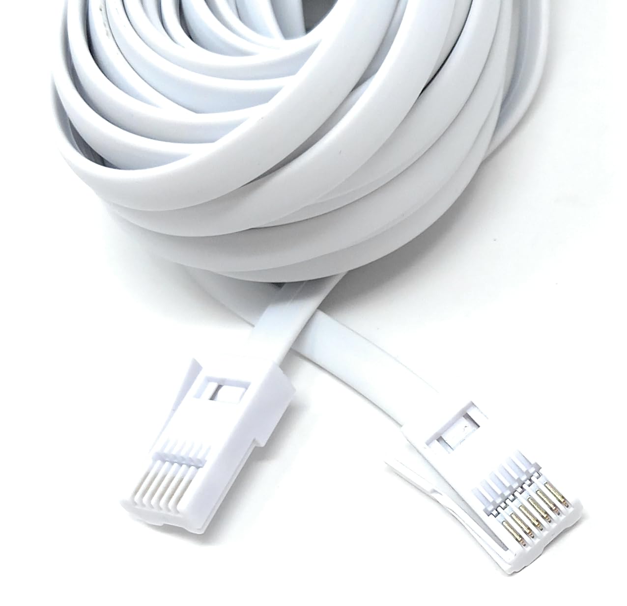 DRUT BT to BT 6 Wire (631A) Male to Male Plug Telephone Flat Cable Lead