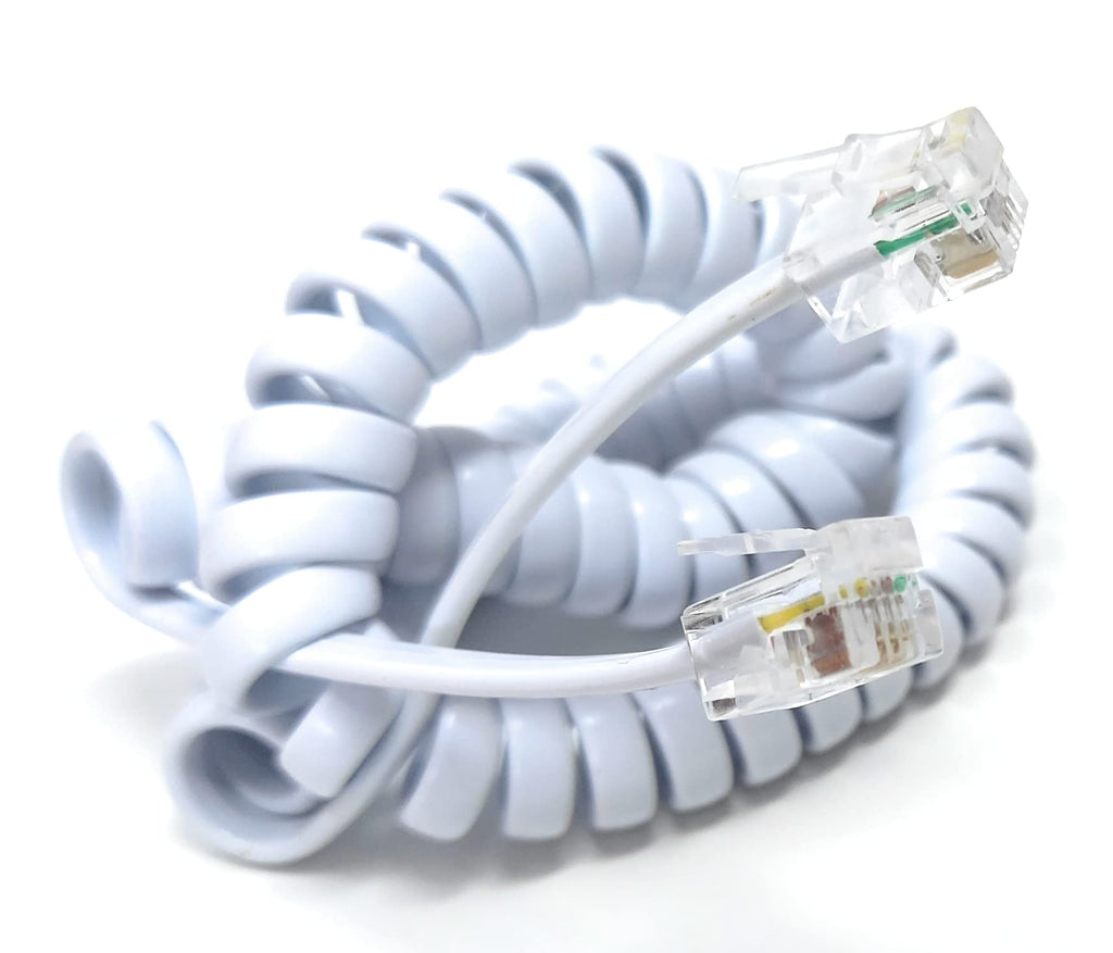 DRUT Coiled RJ10 RJ9 RJ22 4P4C 4 PIN Telephone Handset Curly Lead Cable