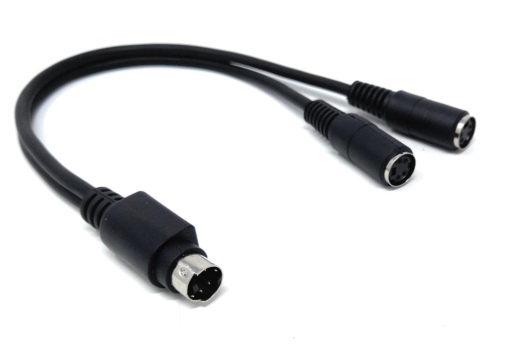 DRUT 25cm S-Video 4 Pin Mini DIN to 2 x Sockets Female Y Splitter Connector Extension Adapter Cable 0.8ft