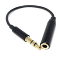 DRUT 3.5mm 3-Pole Male Jack to 4-Pole Female Socket Audio Cable – Microphone & Pin Charger Adapter