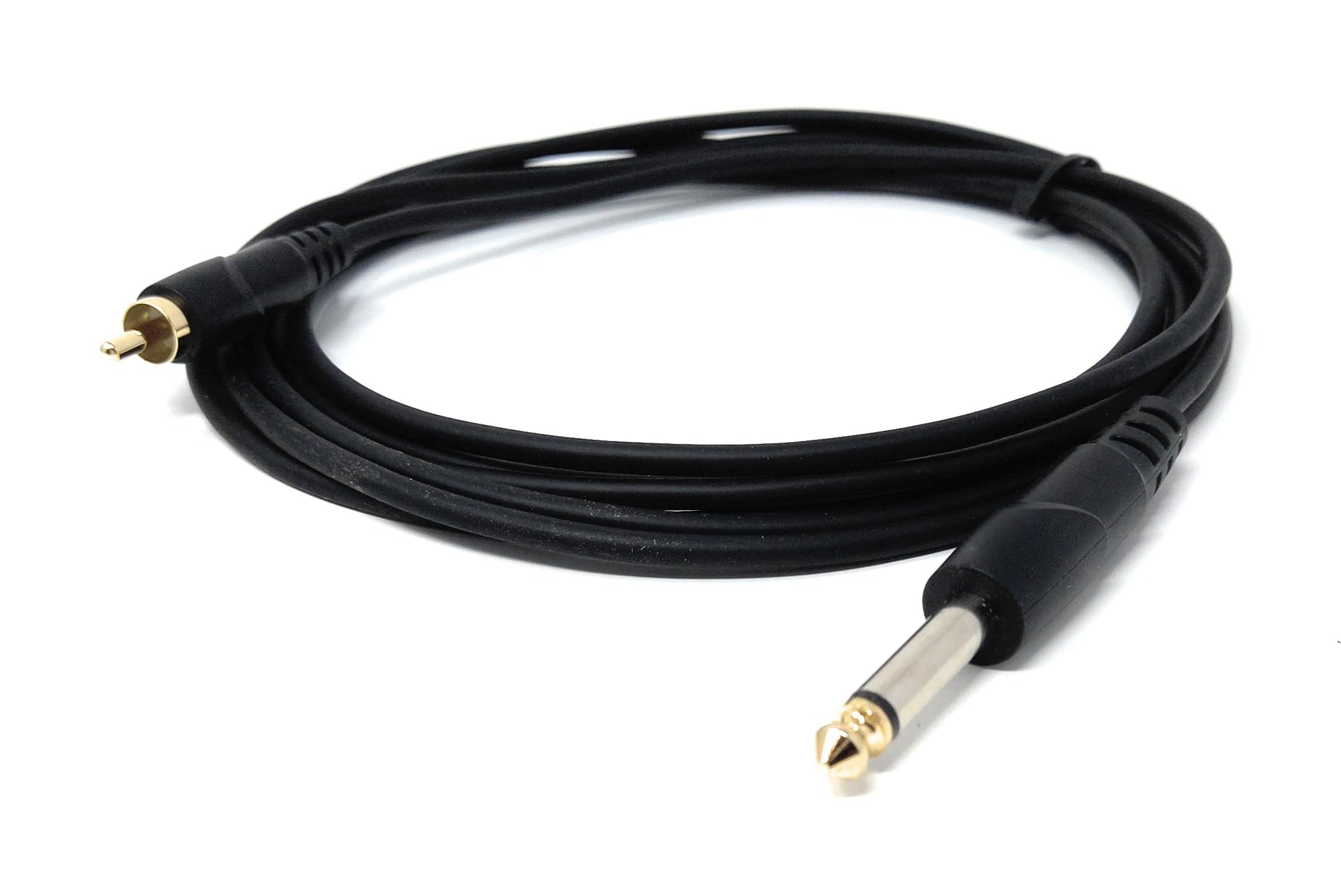 DRUT 6.35mm (1/4") Mono Jack Plug to RCA Phono Audio Cable – Signal Patch Lead for Mixers, Controllers, DJ & Audio Equipment