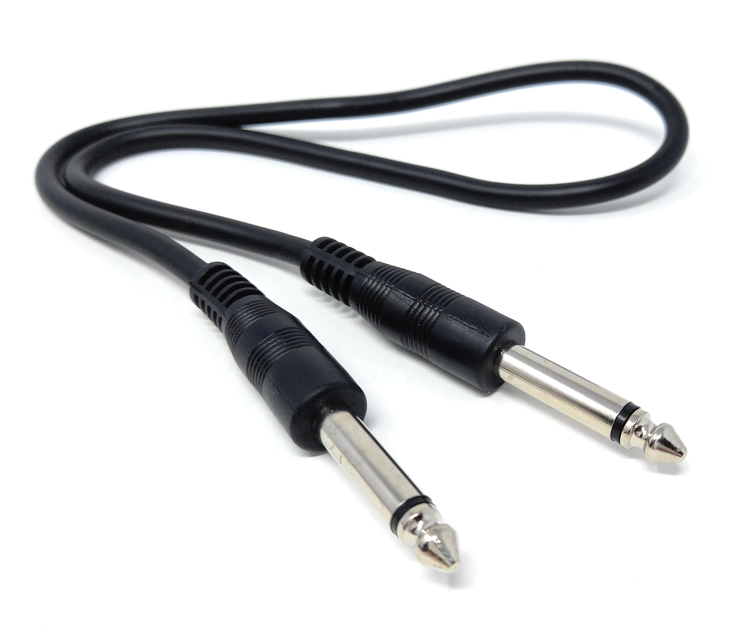 DRUT 6.35mm 1/4" TS Mono Jack to Jack Plug Lead for Guitar, Amplifiers, Music Instruments, Speakers, Microphone Cable