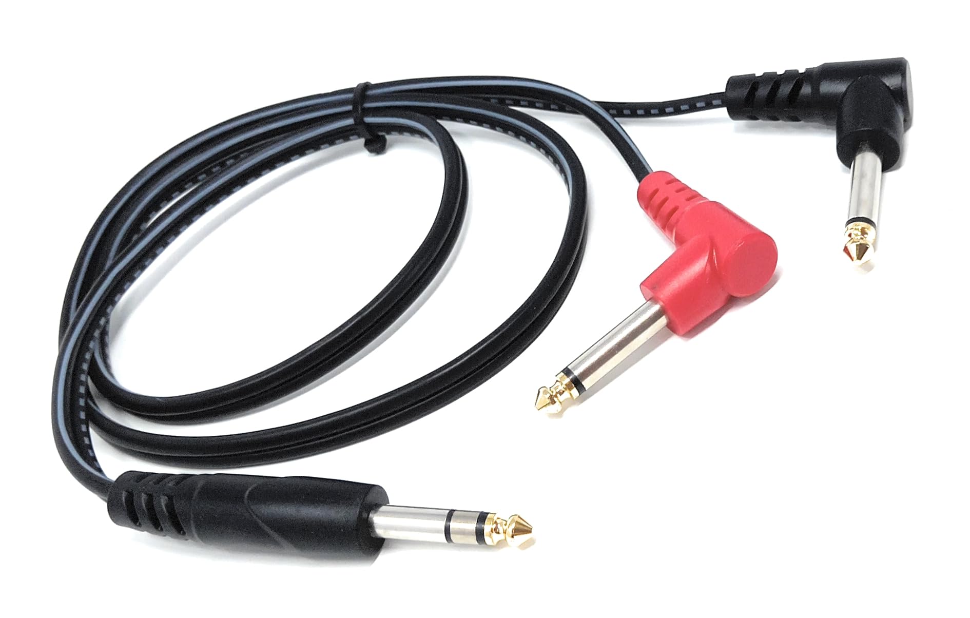 DRUT 6.35mm 1/4" Stereo Jack to 2 x Mono Jacks Audio Cable Lead for Music Instruments, Mixer, AMP, Guitar