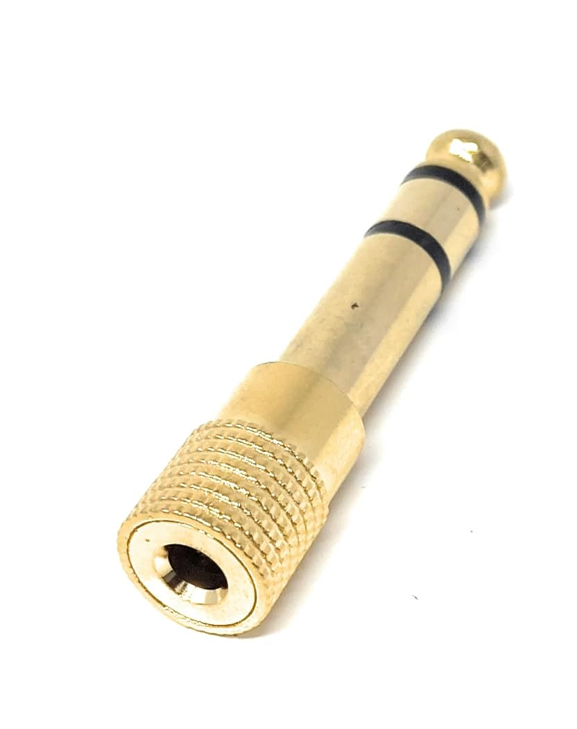3.5mm to 6.35mm Headphone Adapter – Gold-Plated Stereo Jack Converter, Small Jack (3.5mm) to Big Jack (6.35mm) for DJs, Earphones, Amps, Mixers, and Audio Gear