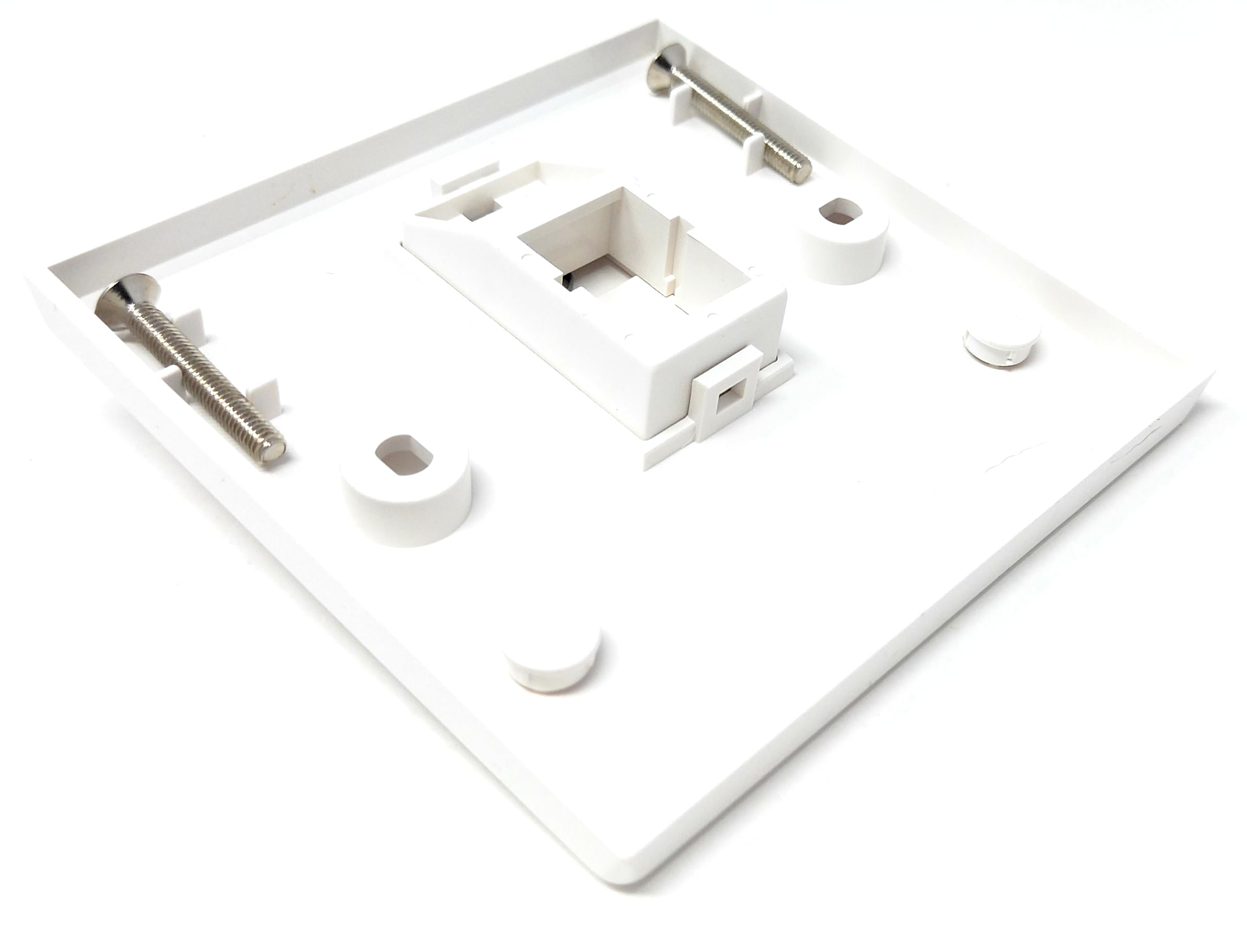 Single Gang Modular Wall Plate – 1-Port Keystone Faceplate Compatible with Cat5e, Cat6, Cat7, Cat8, Cat9 Ethernet Modules for Home & Office Networks