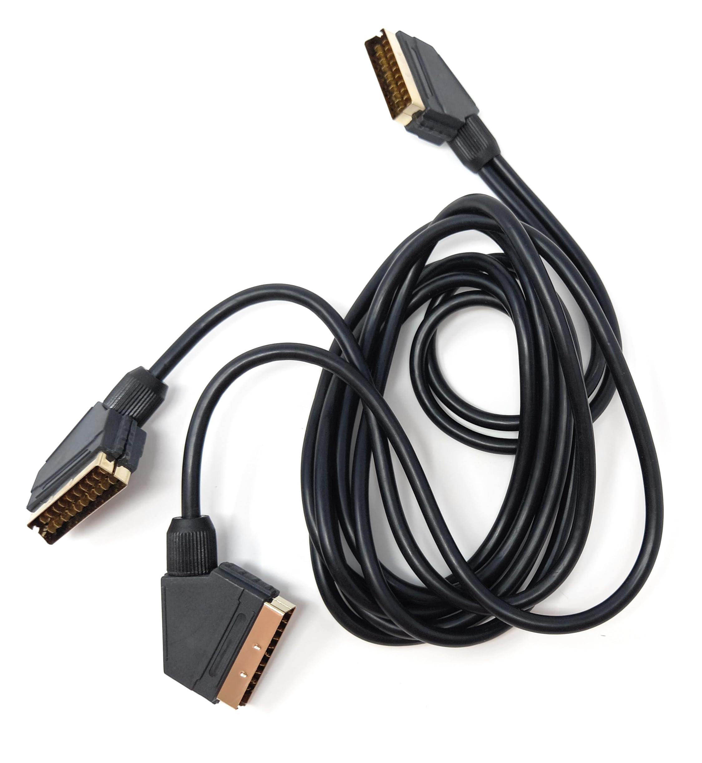 DRUT 2m Scart Splitter Male to 2 x Male Shielded 21 pin Audio, Video, Cable Cord