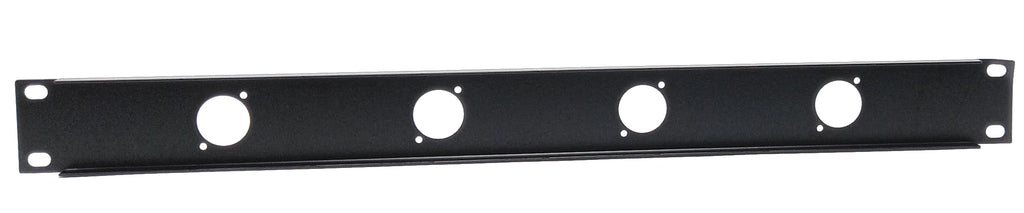 1U 19" Rack Mount D-Series Punch-Out Panel - Compatible with XLR, Speakon, and Neutrik Connectors for AV, Audio, and Computer Racks