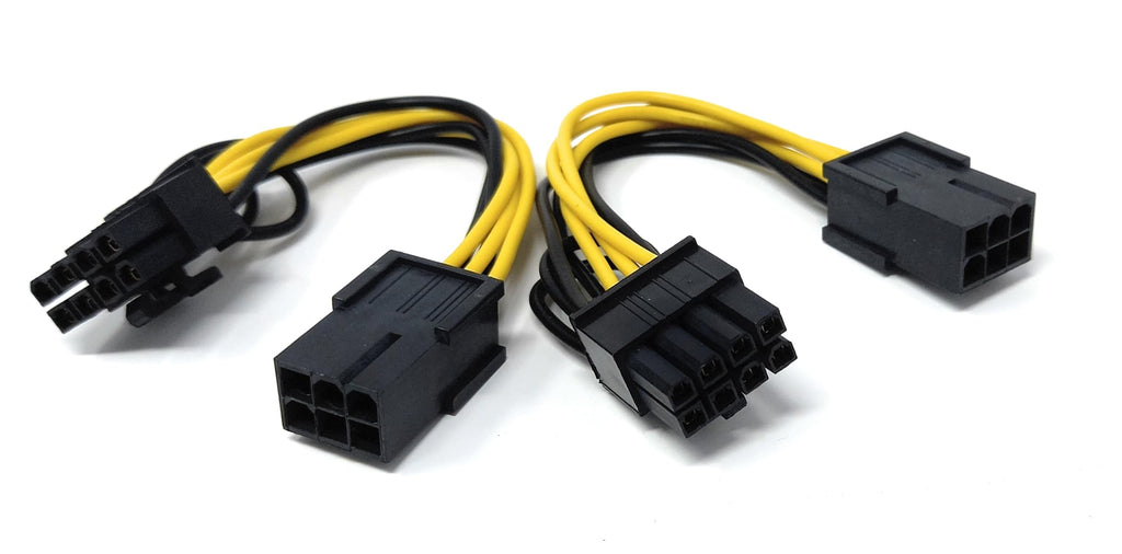 DRUT 10cm 6-Pin PCIe to 8-Pin PCIe Adapter Power Cable, Video Graphics Card Power PCI Express Lead Adapter
