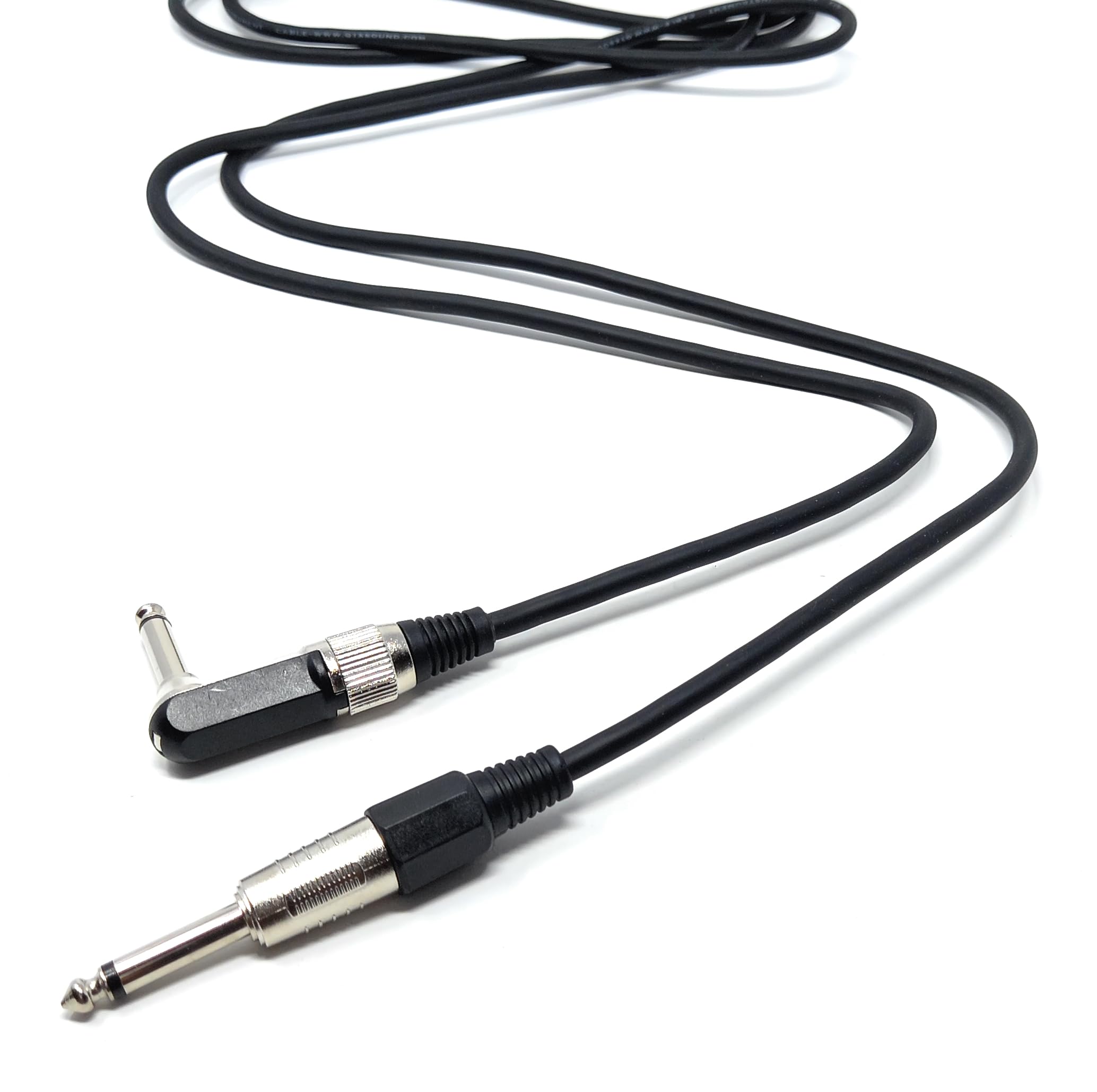 DRUT Mono 6.35mm to 6.35mm Right Angled Shielded Guitar, Mixer, Speaker, Amplifier Lead Male Audio Cable