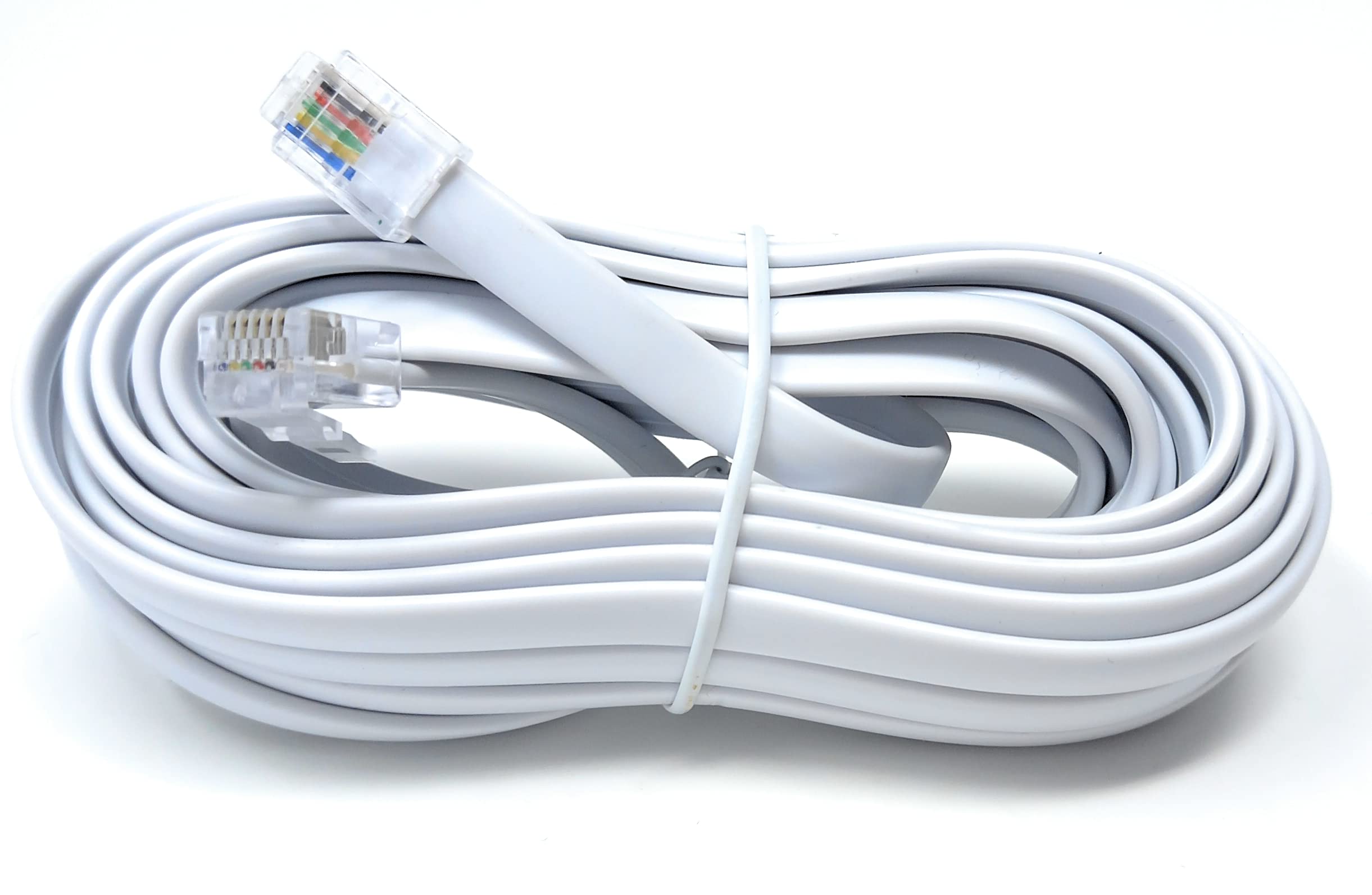 DRUT FLAT RJ12 to RJ12 6P6C Cable Lead Plug to Plug (RJ11 with 6 pin Wire)