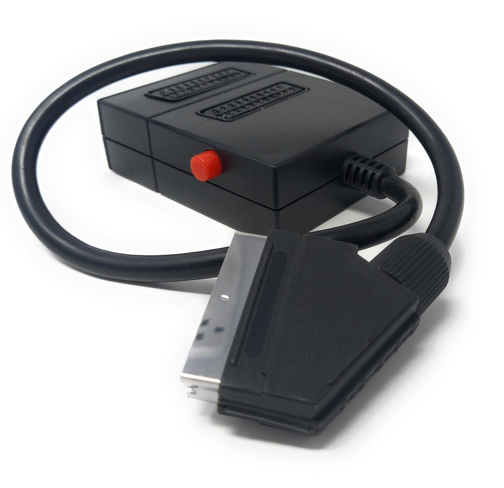 DRUT 2 WAY Switchable SCART Adapter 1 Input 2 Output Selector Switch TV, DVD Splitter Box