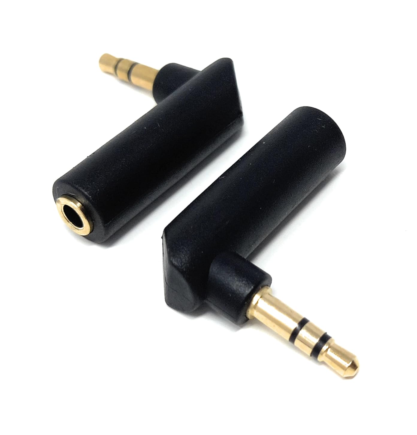 DRUT 3.5mm Stereo Jack to 3.5mm Jack Socket Right Angle AUX Cable Adapter