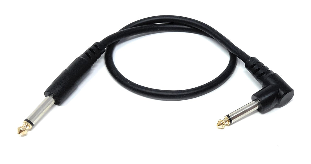 DRUT 6.35mm 1/4 Mono Male to Right Angle Male Jack Audio Cable Lead for Guitar, AMP, Synths, Amplifier, Speaker, Electric Piano, Midi Keyboard, DJ